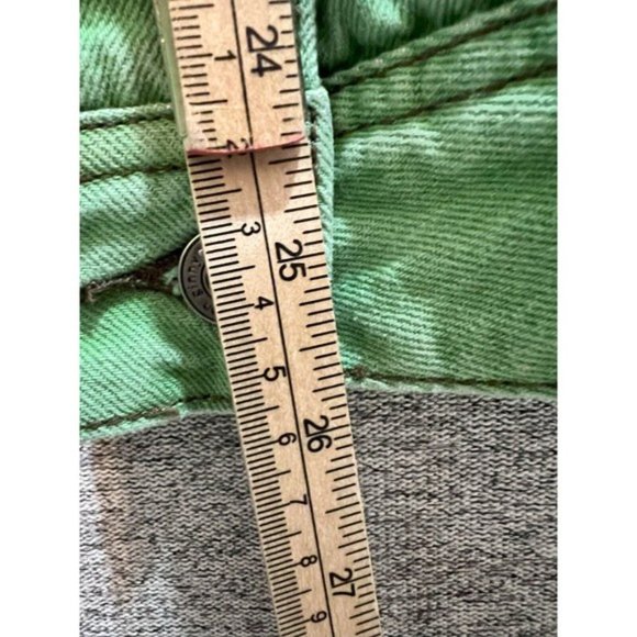 Cotton Ginny Jean Jacket Women Small Pocket Denim Button Up Long Sleeve Green - Picture 6 of 9